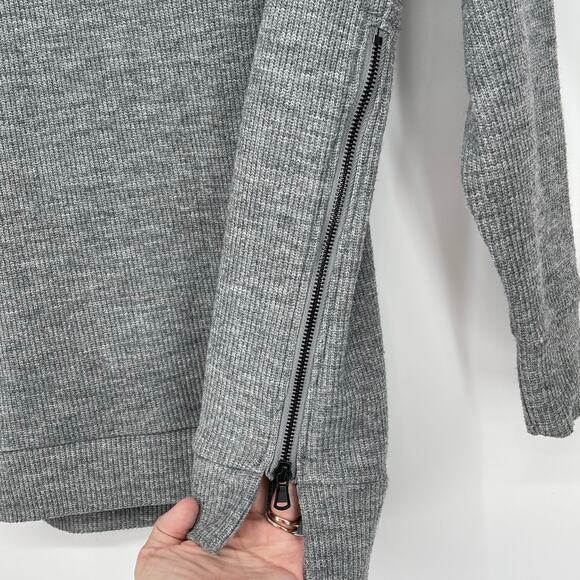 Anthropologie Varley Side Zip Pullover Gray Sweatshirt Size XS Athleisure‎ Yoga - Picture 3 of 7